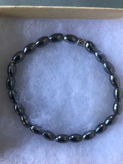 Hematite stretch bracelet size 8 inches
