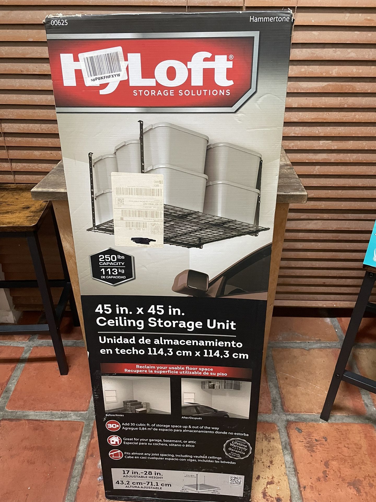 Black Ceiling Storage Rack—NEW (UNOPENED BOX)