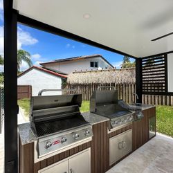 Custom Outdoor Kitchen BBQ Island Built to Order | Grill, Sink, Fridge, Countertop
