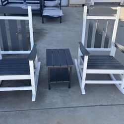 Set Of Rocking Chair With Table Assembled 