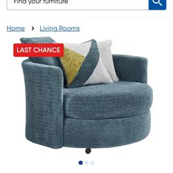Blue Barrel Swivel Chair