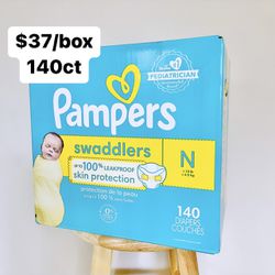 Newborn (Less Than 10 Lbs) Pampers Swaddlers (140 Baby Diapers)