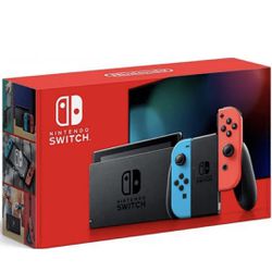 Hardly Used & Great Condition Nintendo - Switch Neon Blue & Neon Red with 3 games. 