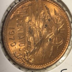 20 centavos 1970 vintage coin of Mexico