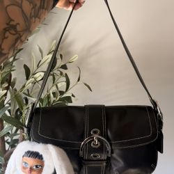 Coach Leather Soho Shoulder Bag with Double Front Pockets