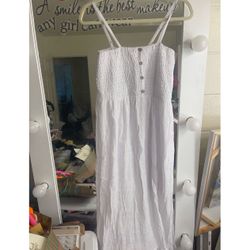 White Summer Dress / For A Party, Any Special Event Day / Size : Large Very Stretchy Material / White Color