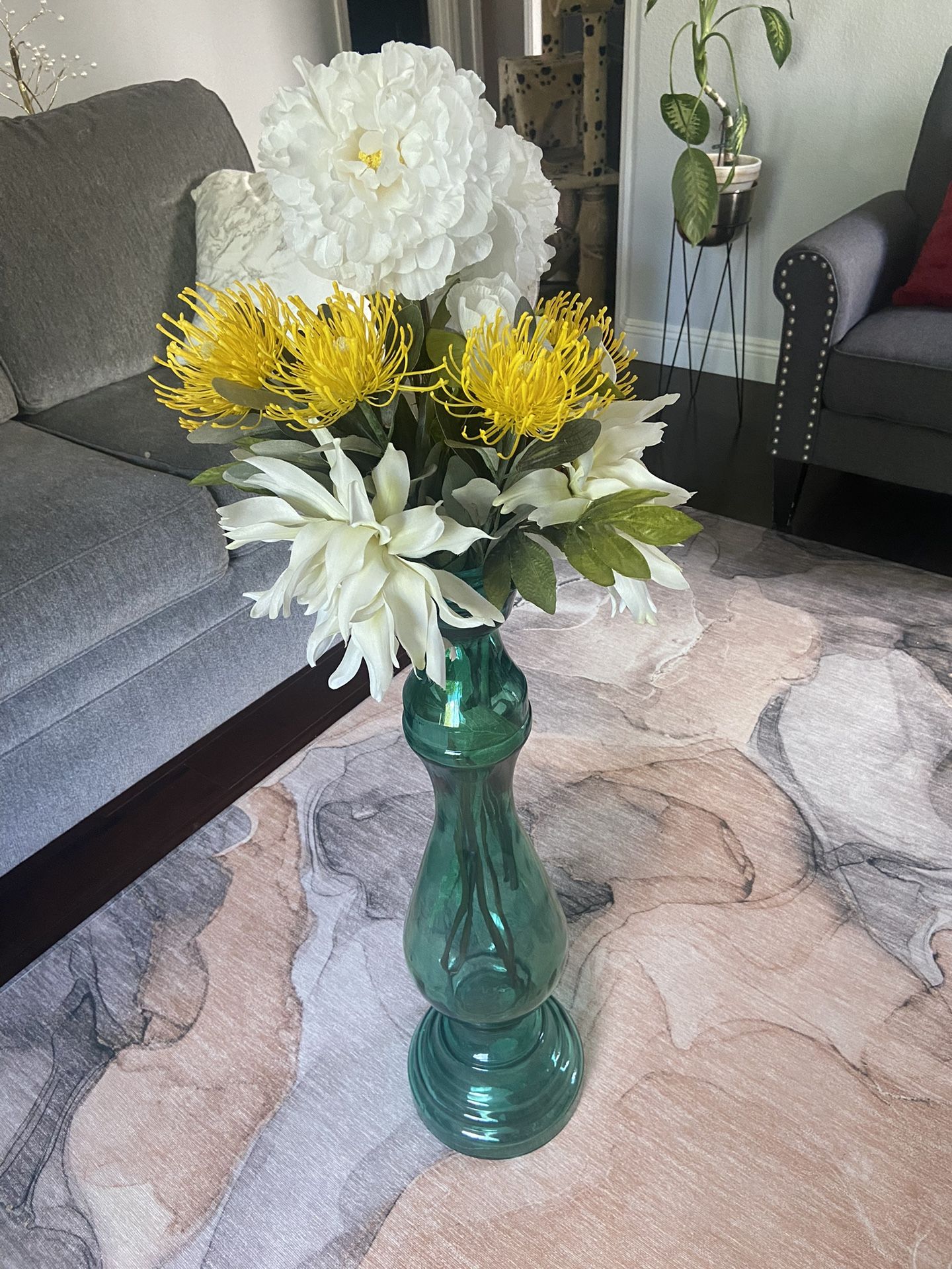 Tall Floor Vase With Flowers