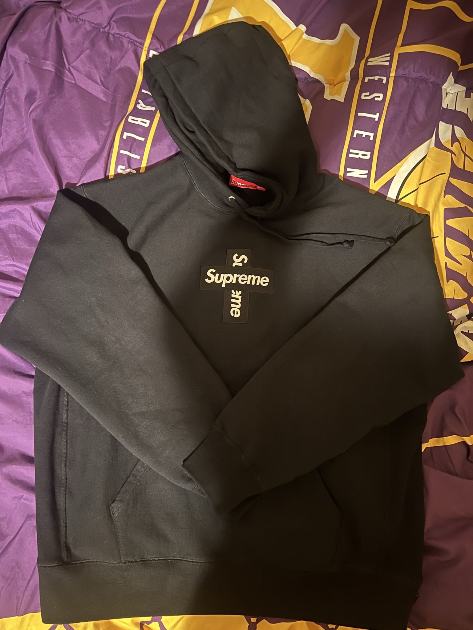 Supreme Cross Box Logo Hooded Sweatshirt