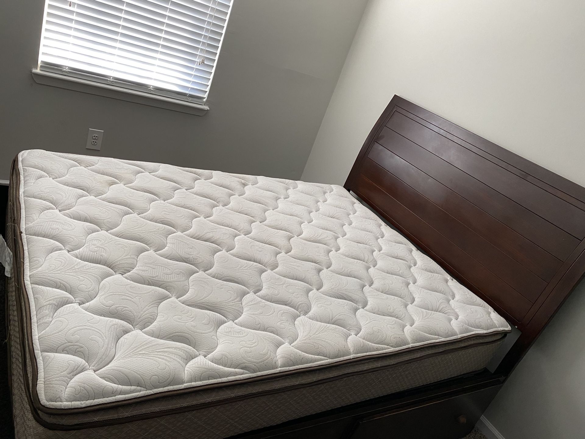 Queen Size Bed, mattress, bed frame