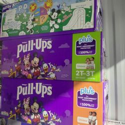 PULL- UPS & DIAPERS SOZE NB, 1-2T, 2-3T, 4-5T