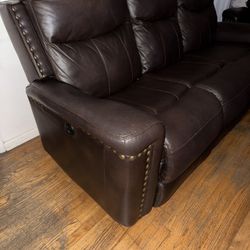 LEATHER RECLINER SOFA