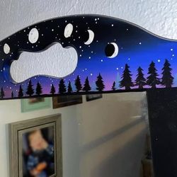 Hand Painted Moon Phase Mirror