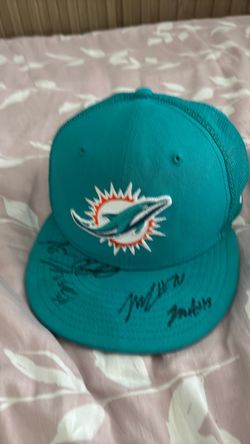 hat Dolphins signed flat  hat