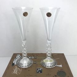  Crystal Champagne Set of 2 Glasses Cristal d'Arques 2000 Millennium. 
