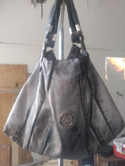 Antonio Melani Silver Leather Handbag