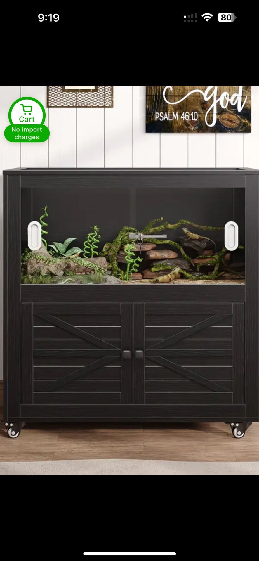 Reptile enclosure extra large