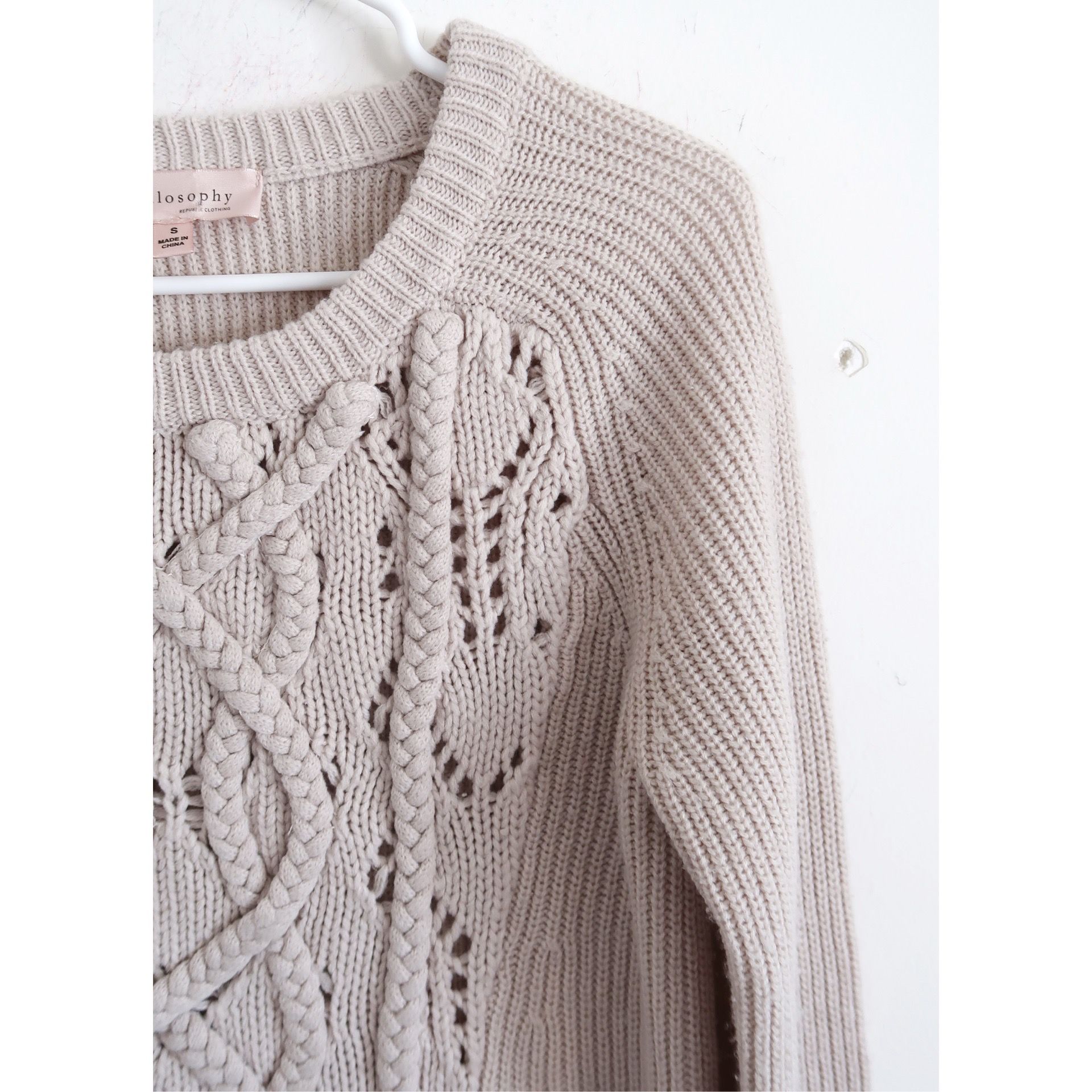 Philosophy Sweater Women Pullover / Cream / Small/ Knitted | eBay Philosophy Cream Sweater - Size Small