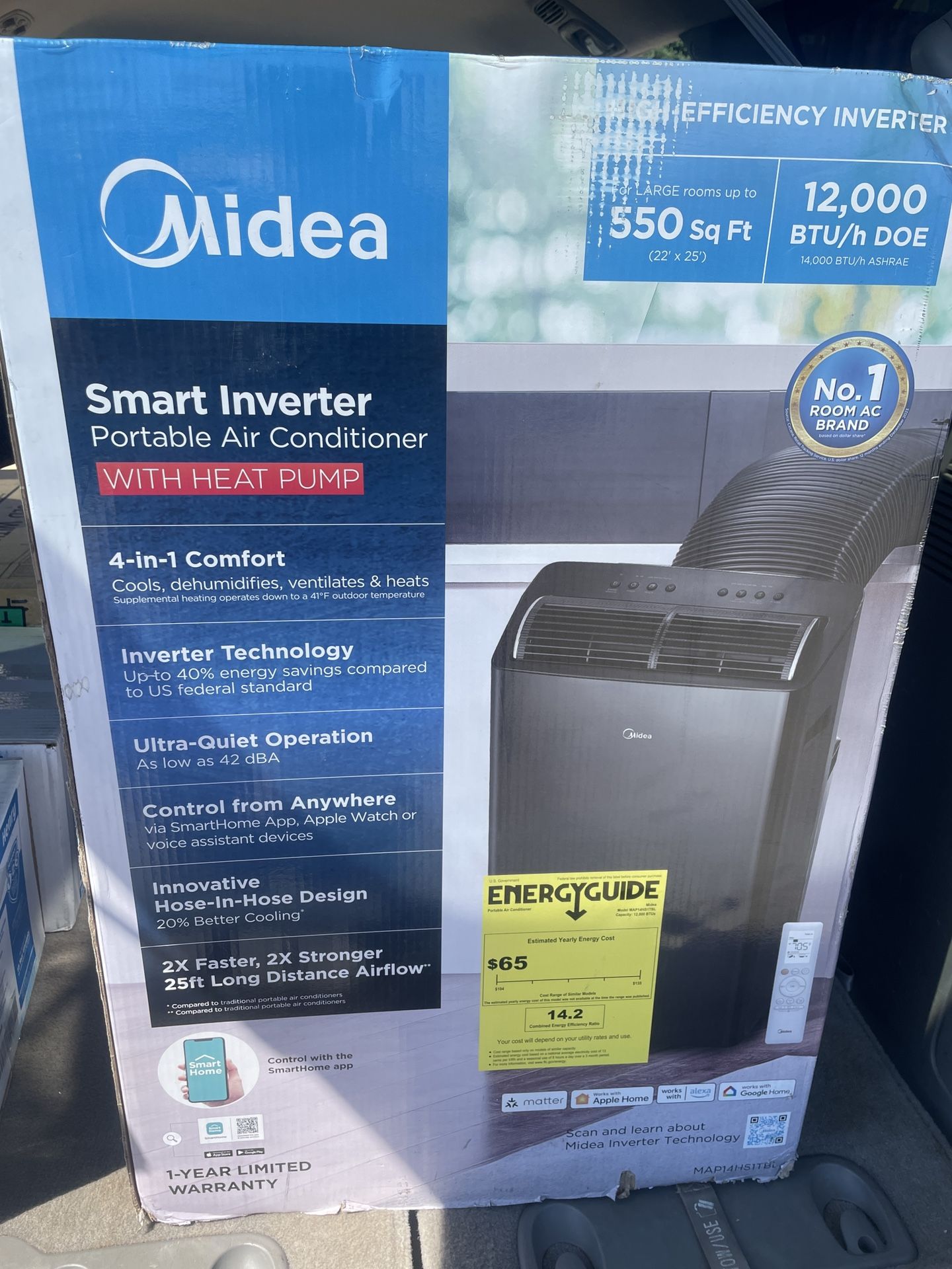 Midea Smart Inverter Portable Air Conditioner with Heat