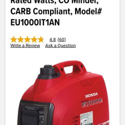 Honda Generator 1000w