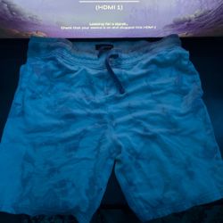 Blue Tie-Dye Drawstring Shorts valor size large