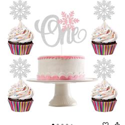 Snowflake 1st Birthday Cake Topper new