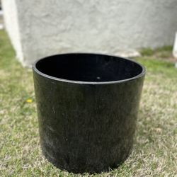 Large Black Ceramic Pot