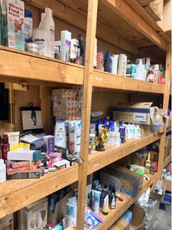 Shelf and products for sale