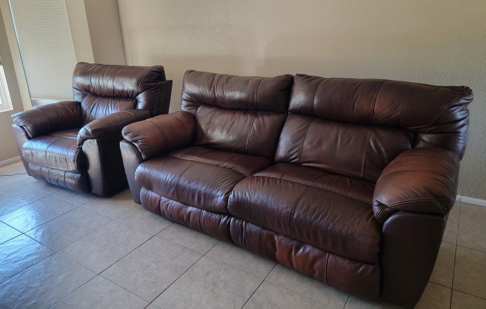 ITALIAN LEATHER RECLINING SOFA & CHAIR MOVING  MUST GO