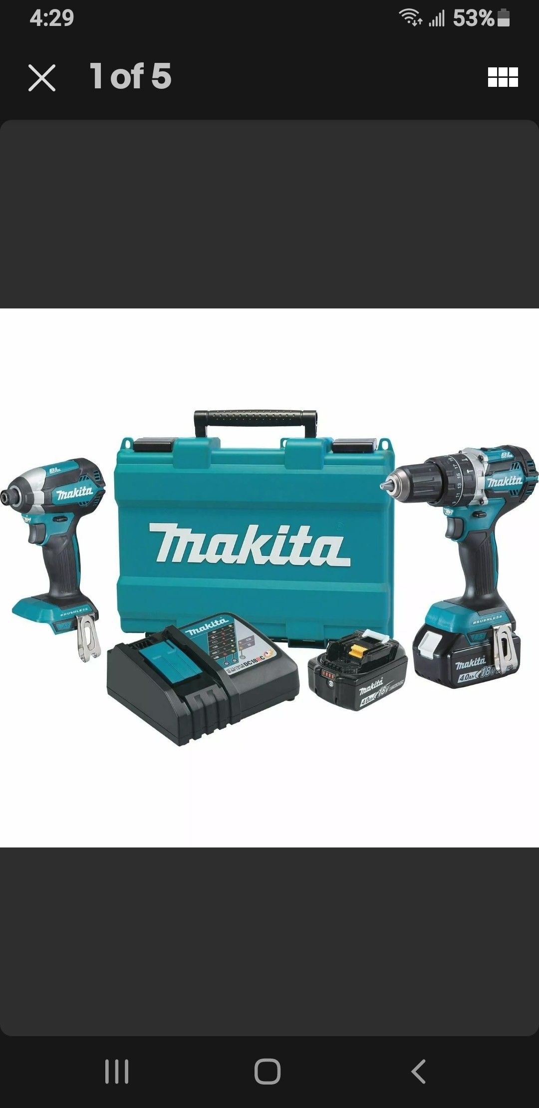 Makita XT269M 18V LXT Lithium_Ion Brushless Cordless 2_Pc. Combo Kit, BRUSHLESS, METAL GEAR, COMMERCIAL TOOL SET