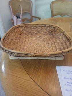 Woven Bamboo Basket Tray