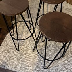 3 Wooden Counter  stool 