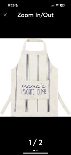 Mudpie child size apron, Sz 3-6 years, mamas favorite helper, embroidered apron