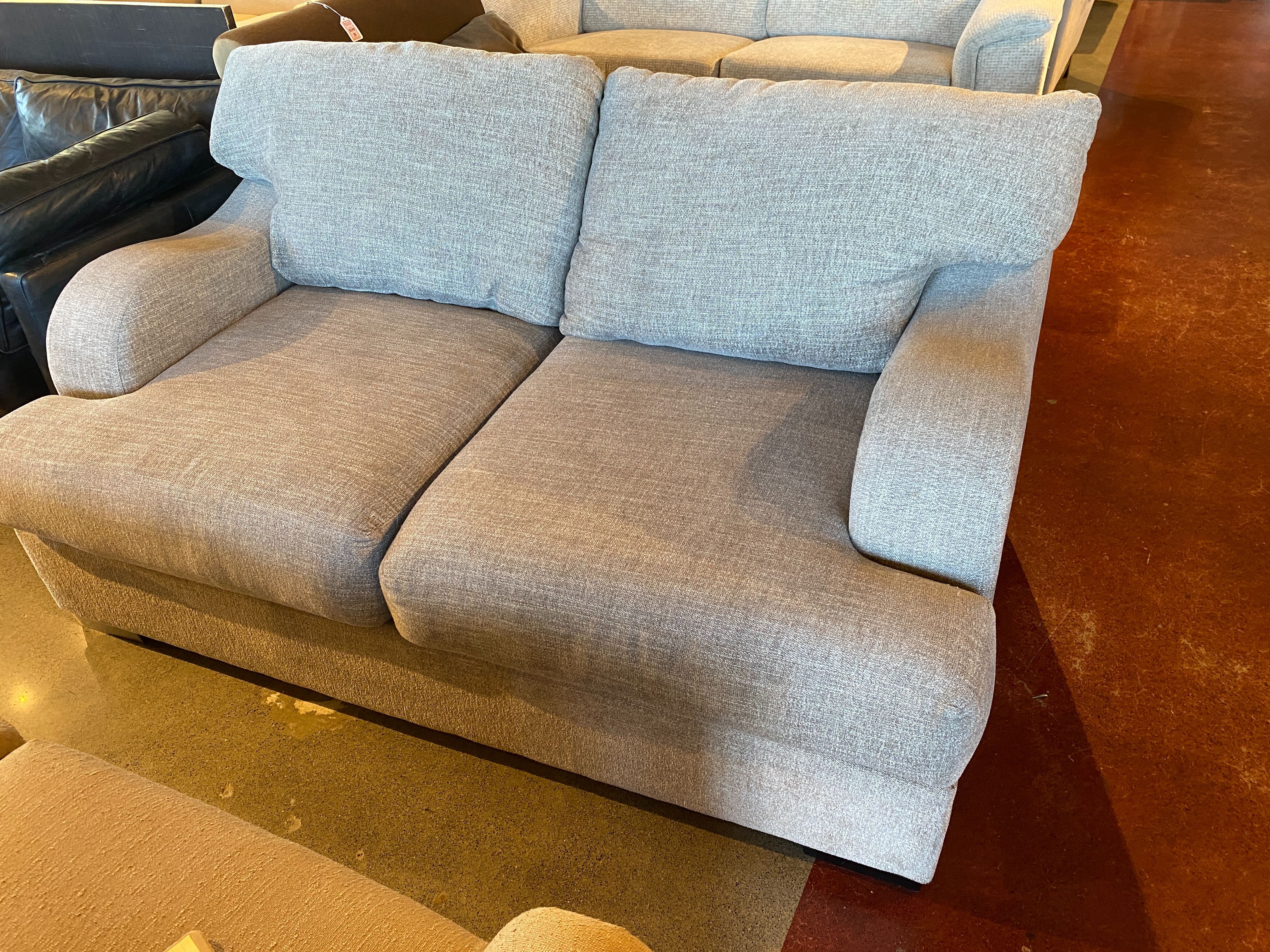 Soft Upholstered Grey Loveseat