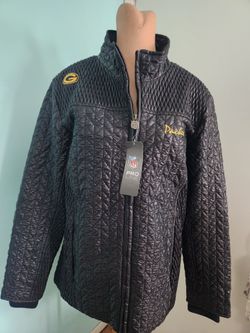 Green Bay Packers Quilted Women's Full Zip Jacket - X-large