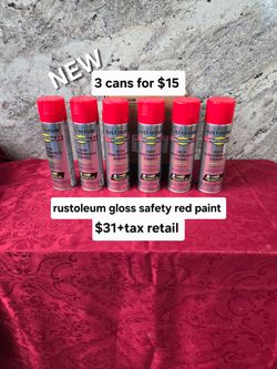 New rustoleum gloss safety red paint 3 for only $15
