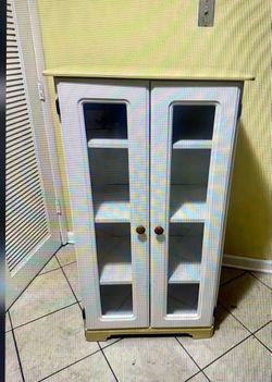 Pantry cabinet, and table, nightstand, pictures