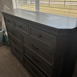 Grey Dresser And Night Stand Combo (HEAVY)