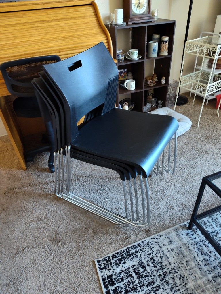 5 Like New Black Chairs