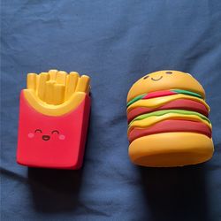 Burger and French fries squishy toys