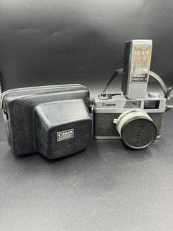 Mint-Canon Canonet 28 35mm Rangefinder Film Camera 40mm 1:2.8 Lens flash & case