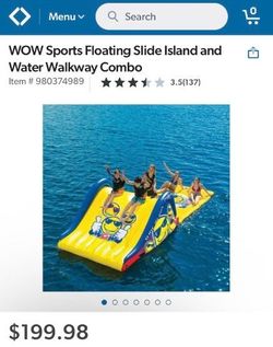 WOW Sports Floating Slide Island and Water Walkway Combo