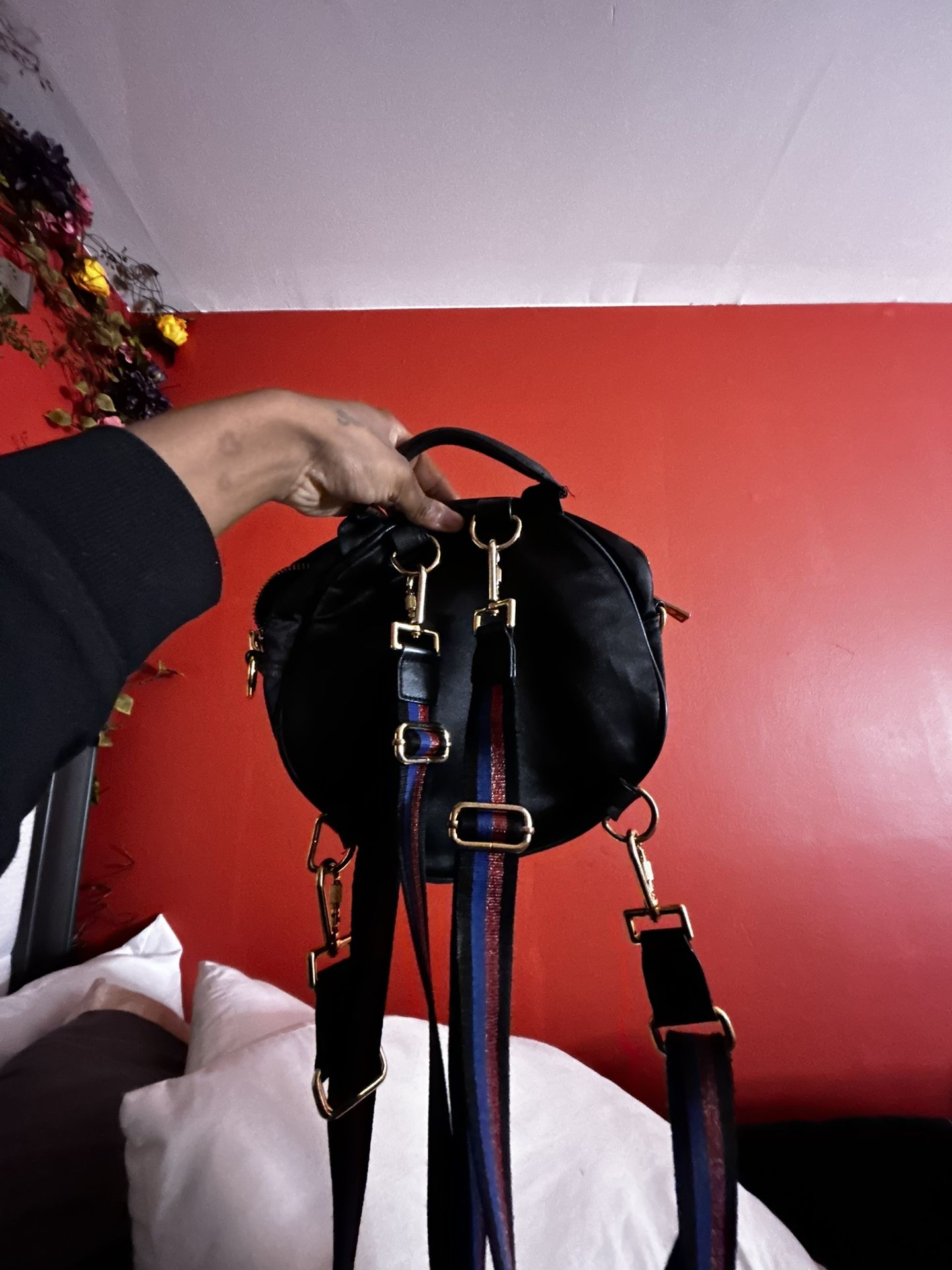 Puma x Balmain leather round backpack