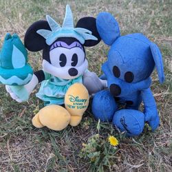 Disney Mickey And Minnie Plushies - Liberty Minnie - Mickey X AE Denim