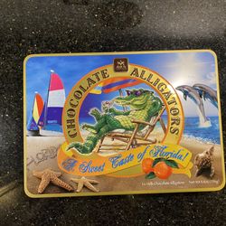 Vintage Astor Chocolate Alligator Tin Box-A Sweet Taste of Florida 