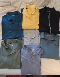 New golf polos and dri fit tennis/active shirts