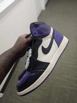 Air Jordan 1 Retro High OG "Court Purple" 2018, Size 12, Professionally Refurbished
