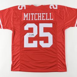 Elijah Mitchell auto jersey