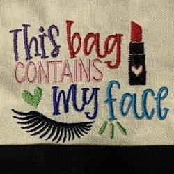 Make Zipper Bag - Machine embroidered 