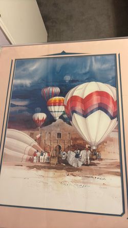 Framed Hot Air Balloon Watercolor Print