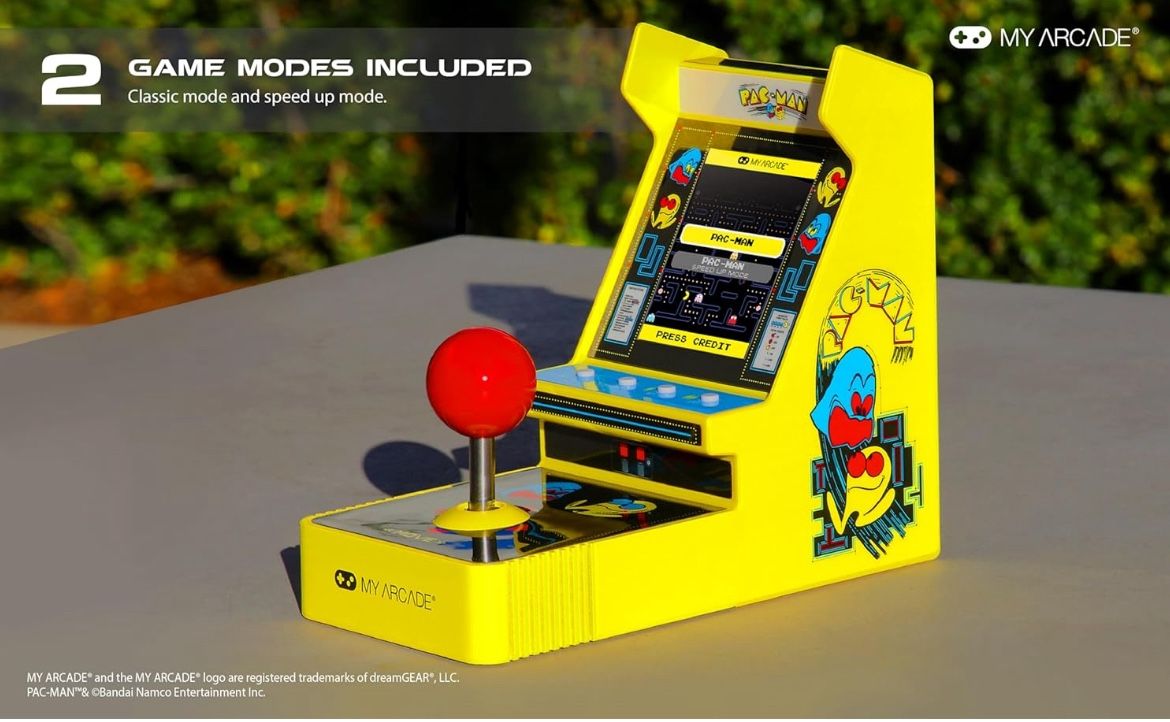 My Arcade Pac-Man Joystick Player:Officially Licensed Retro Gaming Console, 2 Game Modes Classic Arcade Machine